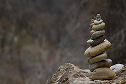 pierres empilées au parc de Zion aux Etats-Unis, Utah