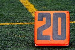 20 yards marker on football field