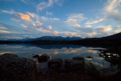 Sunset at Pyramid Lake in Jasper Park, Alberta